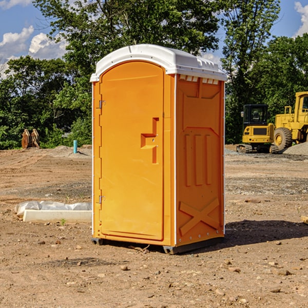 how often are the portable restrooms cleaned and serviced during a rental period in Alberta MN